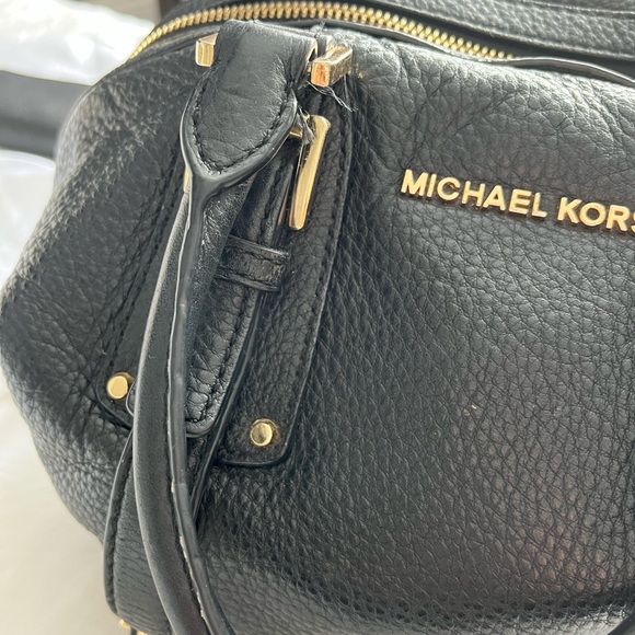 Michael Kors handbag & continental wristlet wallet. Black leather, gold hardware - Picture 9 of 9